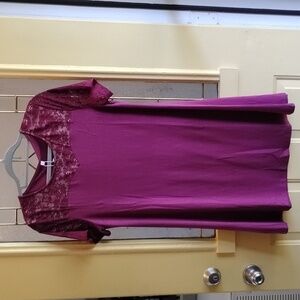 NWT Duppoly Burgundy Lace Sleeve Dress